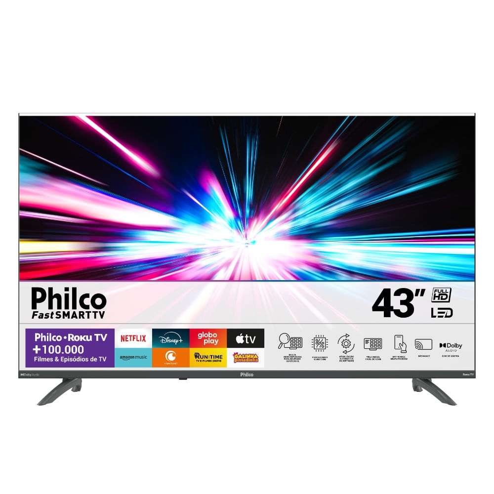 Smart TV Philco Roku 43" P43VIK Full HD com Dolby Audio